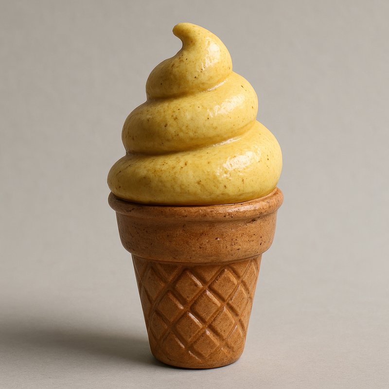 Delicious creamy ice cream cone.