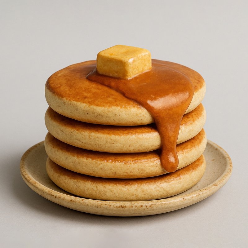 Delicious pancakes with syrup.