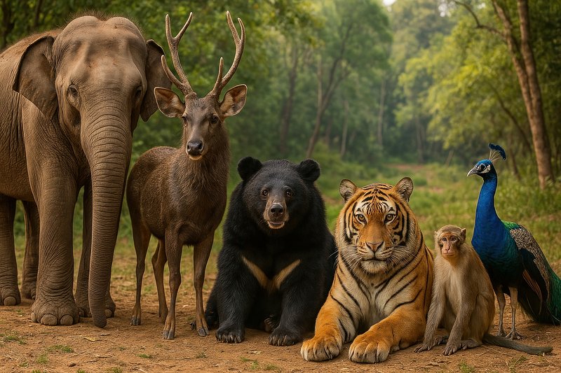 Diverse wildlife in harmony