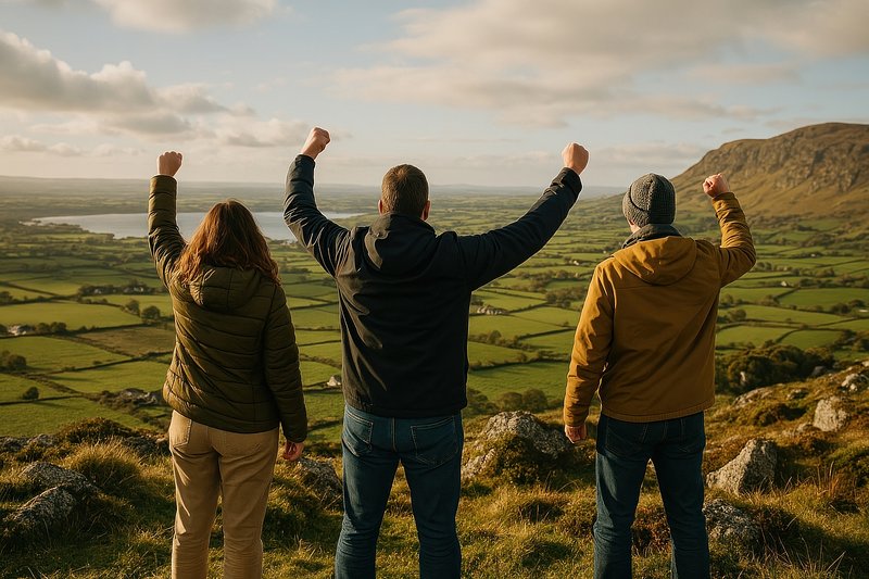 Victory in scenic countryside view.