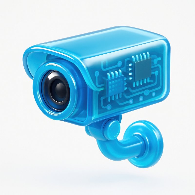 Futuristic transparent surveillance camera