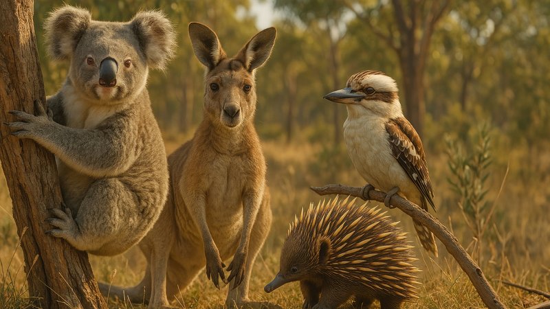 Australian wildlife in natural habitat