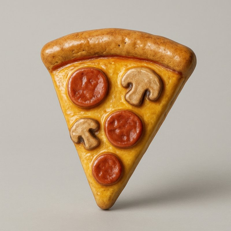 Delicious pizza slice illustration.