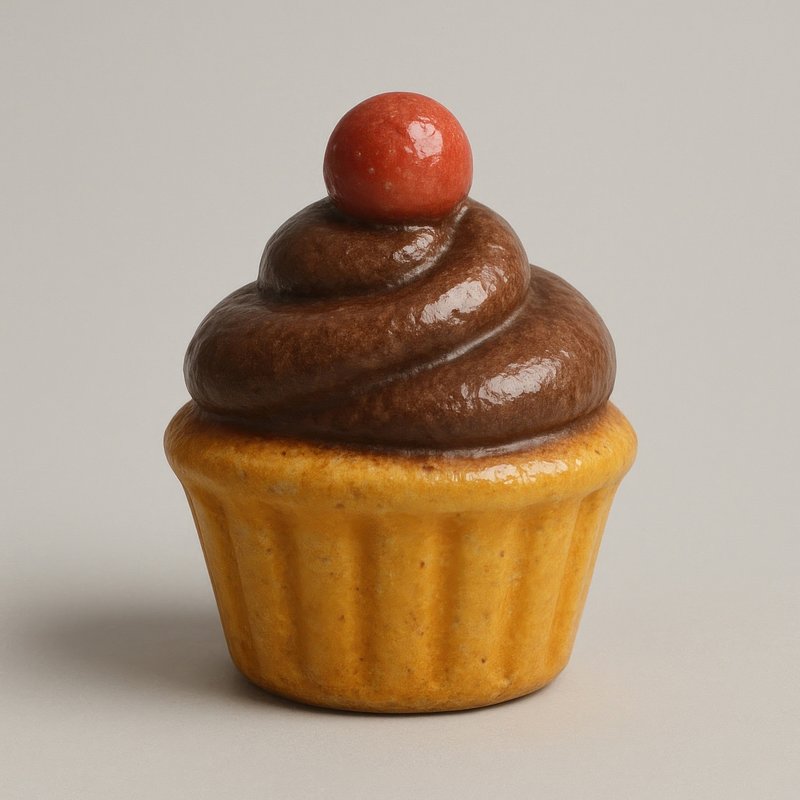 Delicious chocolate cupcake illustration.
