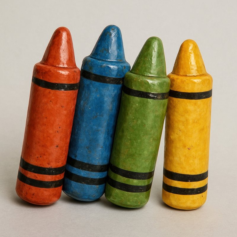Colorful crayons art illustration.
