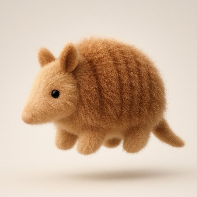 Cute fluffy armadillo illustration