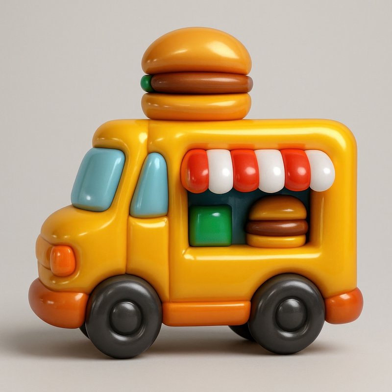 Colorful burger truck toy