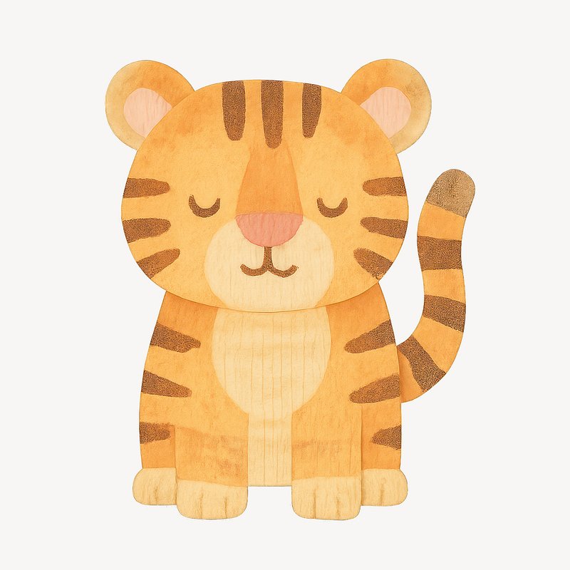 Cute cartoon tiger illustration