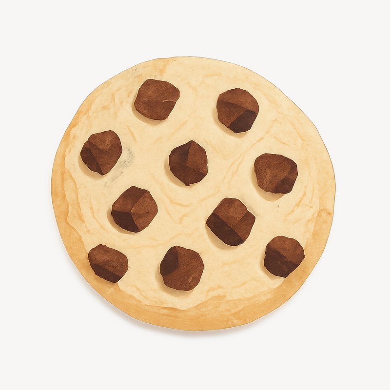 Delicious chocolate chip cookie illustration.