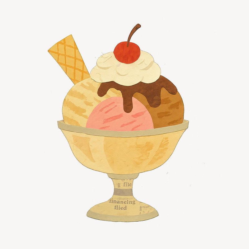 Delicious vintage ice cream illustration.