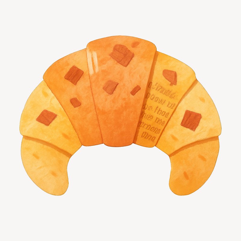 Delicious croissant illustration art.