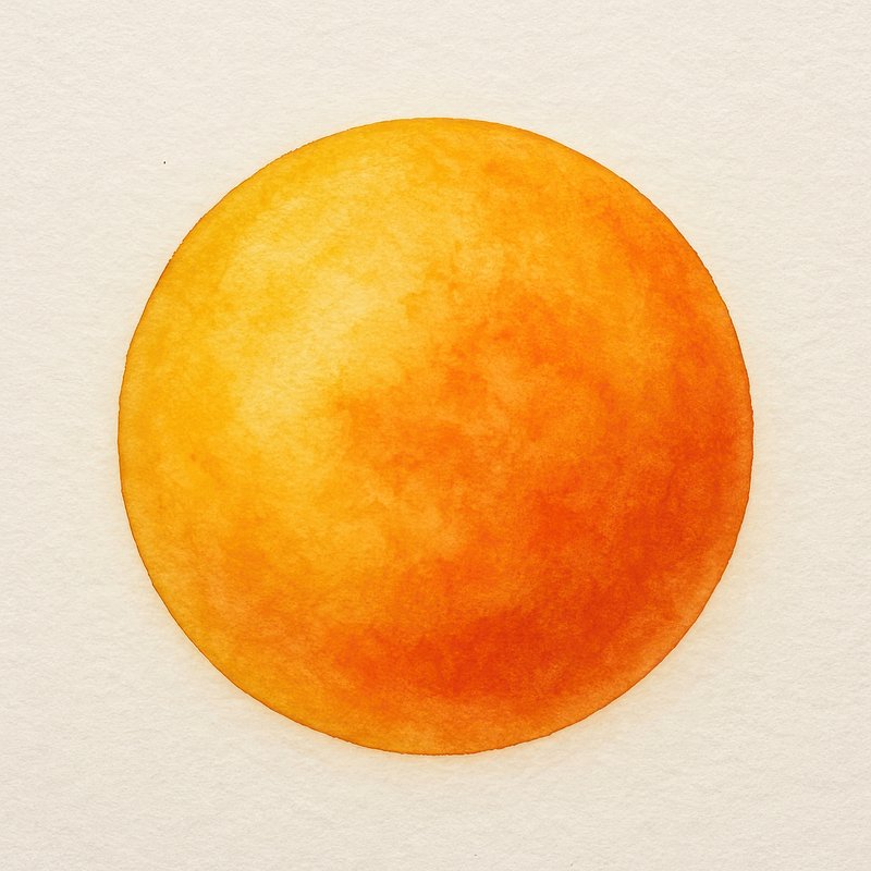 Vibrant watercolor sun illustration.
