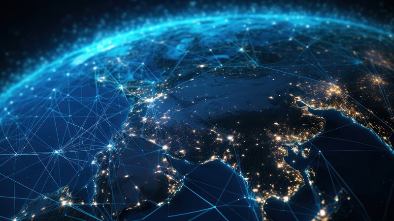 Digital network connects world, desktop wallpaper