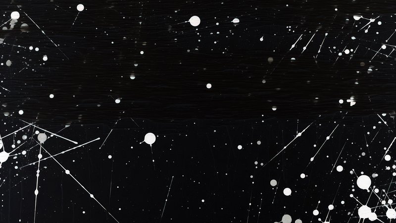 Abstract black white splatter art