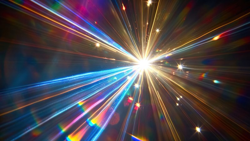 Vibrant cosmic light burst, desktop wallpaper