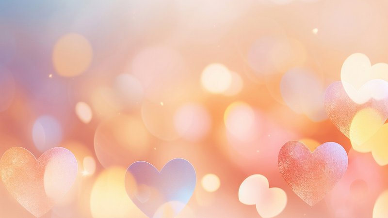 Romantic hearts bokeh background