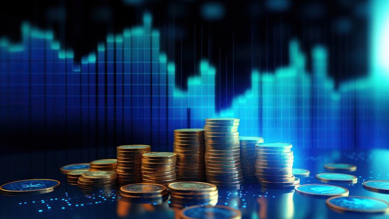Futuristic financial growth visualization