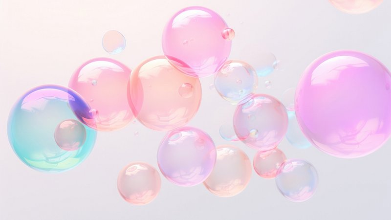 Colorful floating translucent bubbles wallpaper