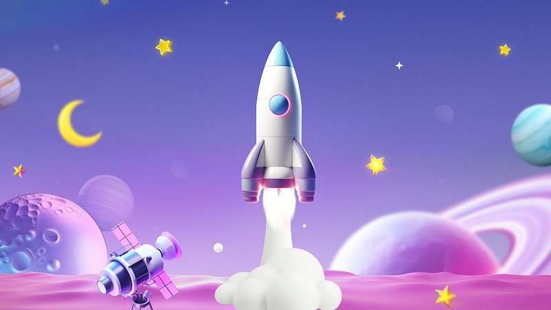 Colorful space-themed desktop wallpaper