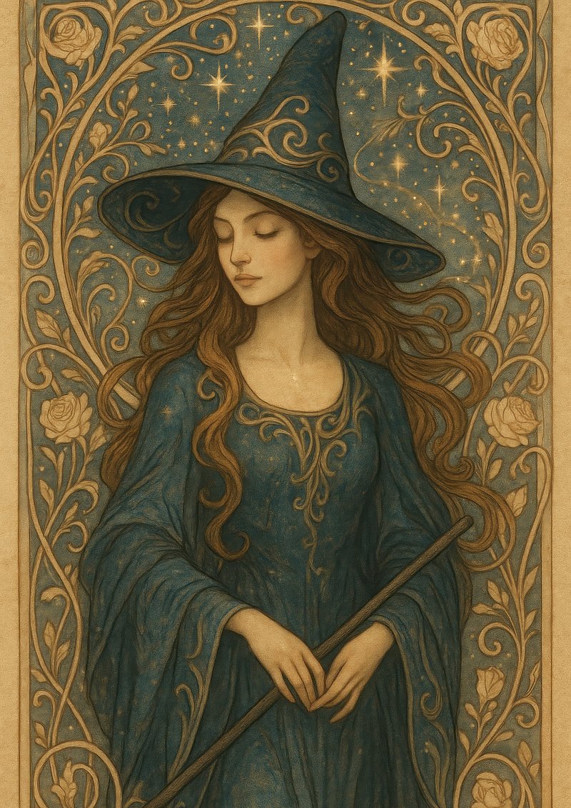 Enchanting mystical witch art