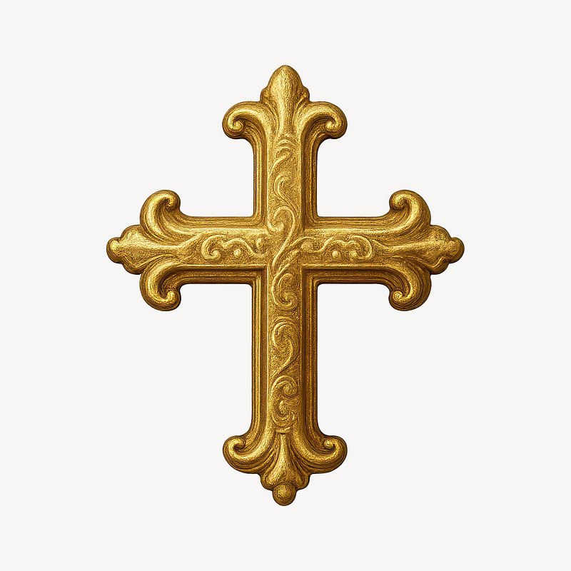 Ornate golden decorative cross