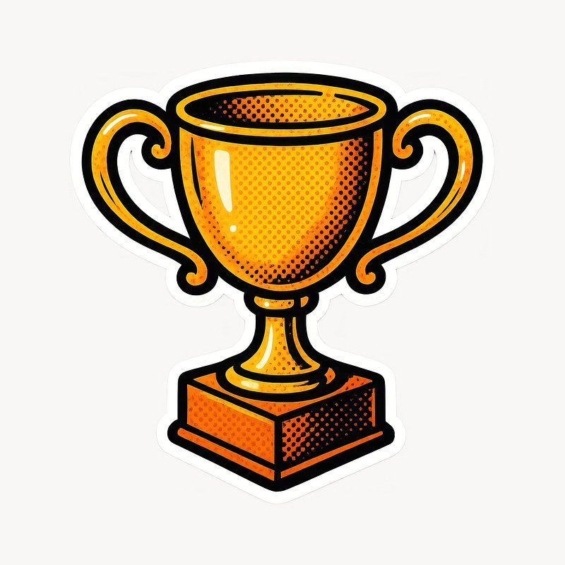 Golden trophy vector illustration.