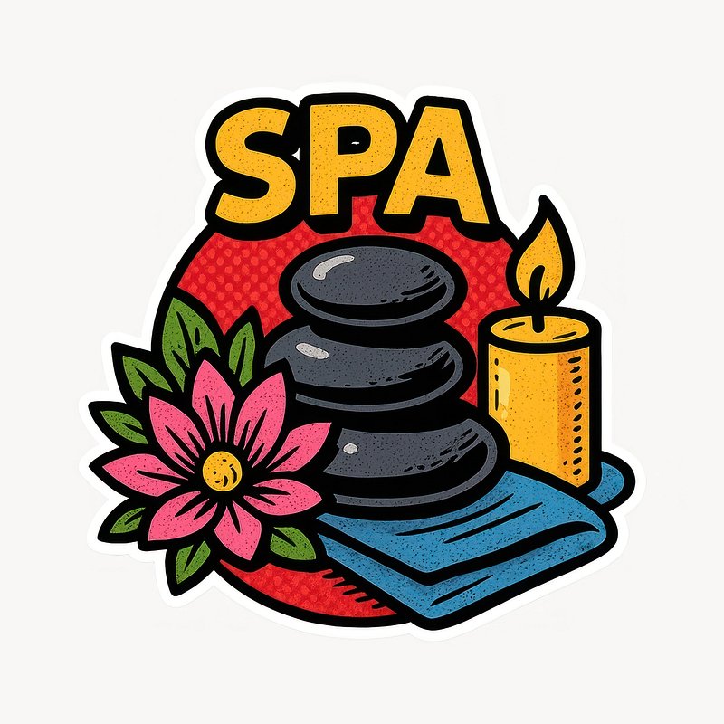 Relaxing spa therapy illustration.