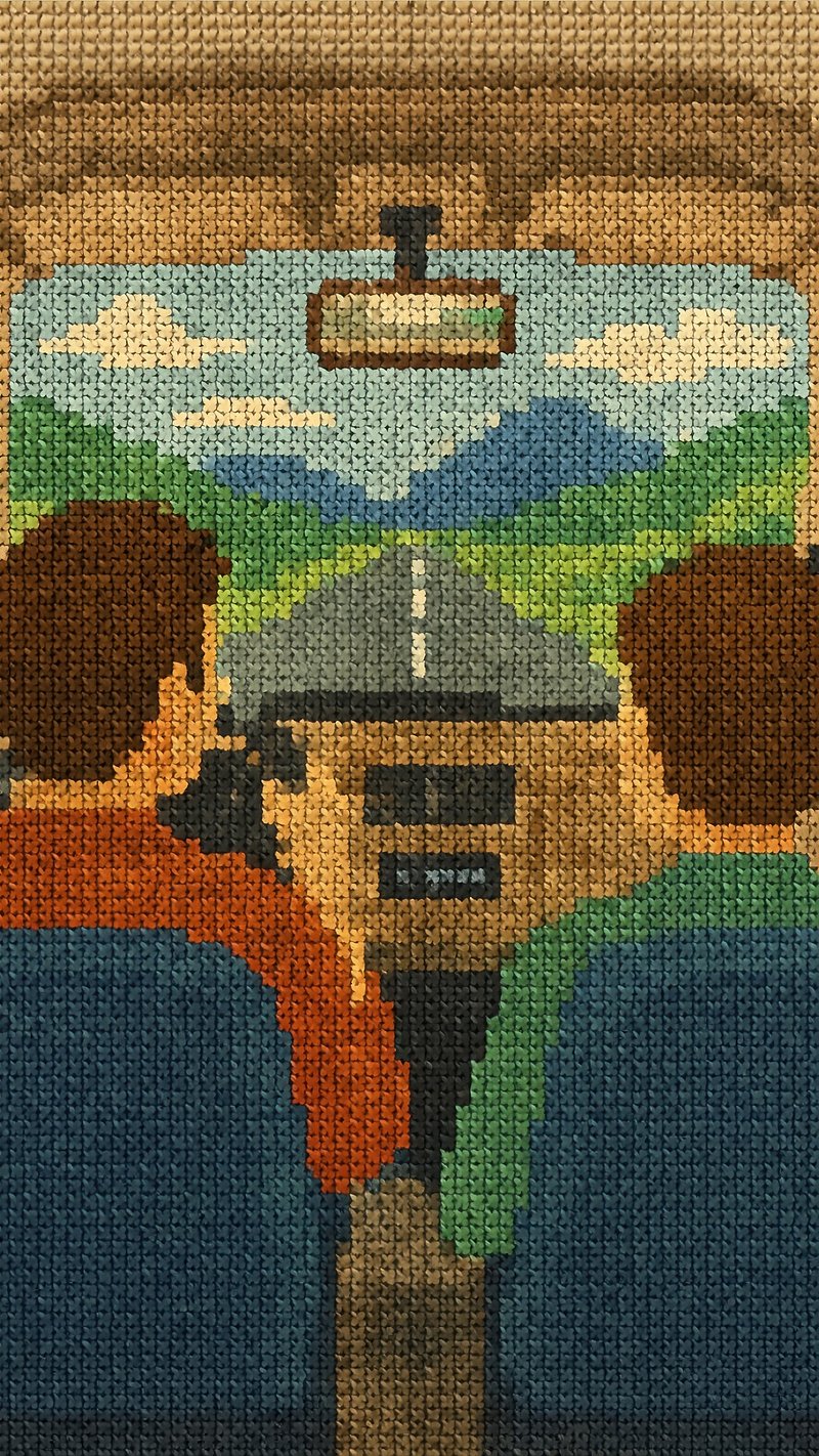 Pixelated road trip adventure.