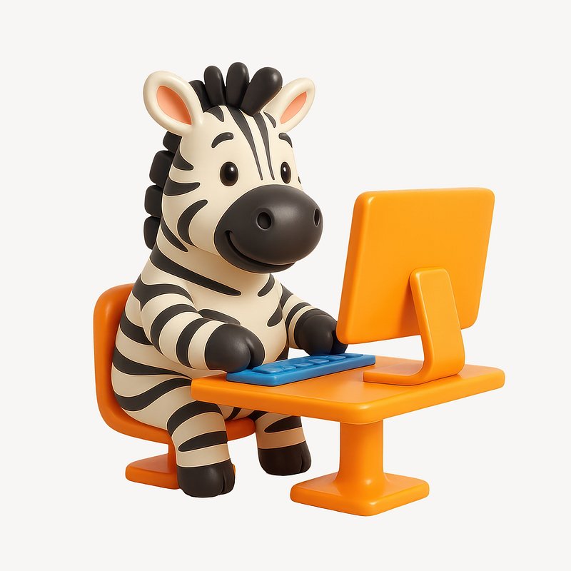 Zebra cartoon computer fun