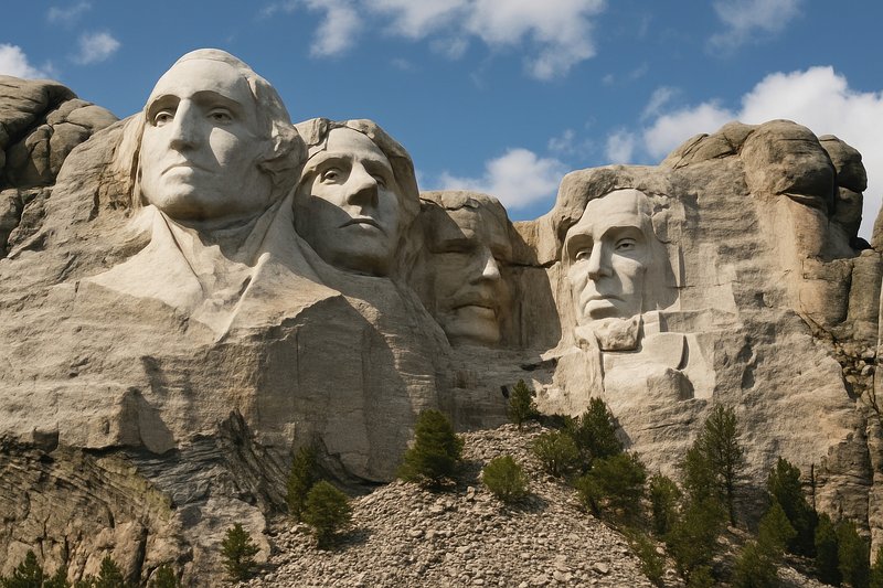 Iconic presidential mountain sculpture