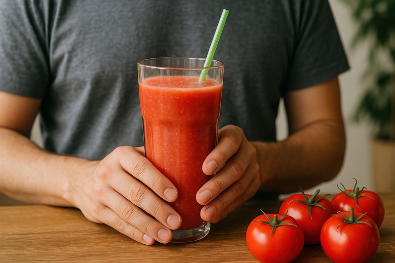 Fresh tomato smoothie drink