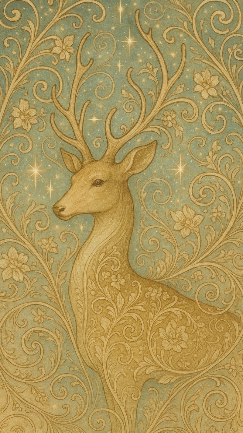Elegant deer floral design