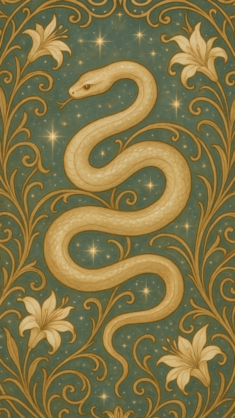 Elegant snake floral pattern