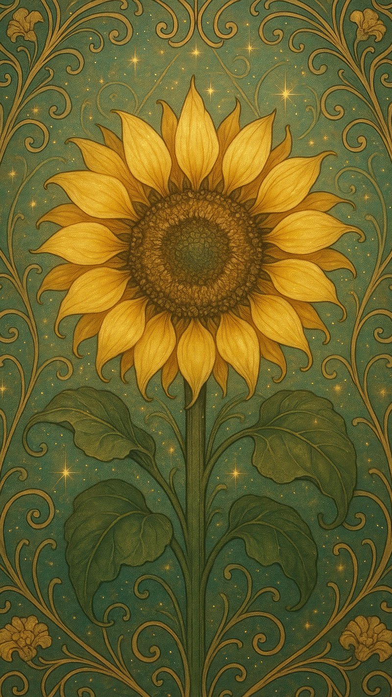 Elegant sunflower art wallpaper