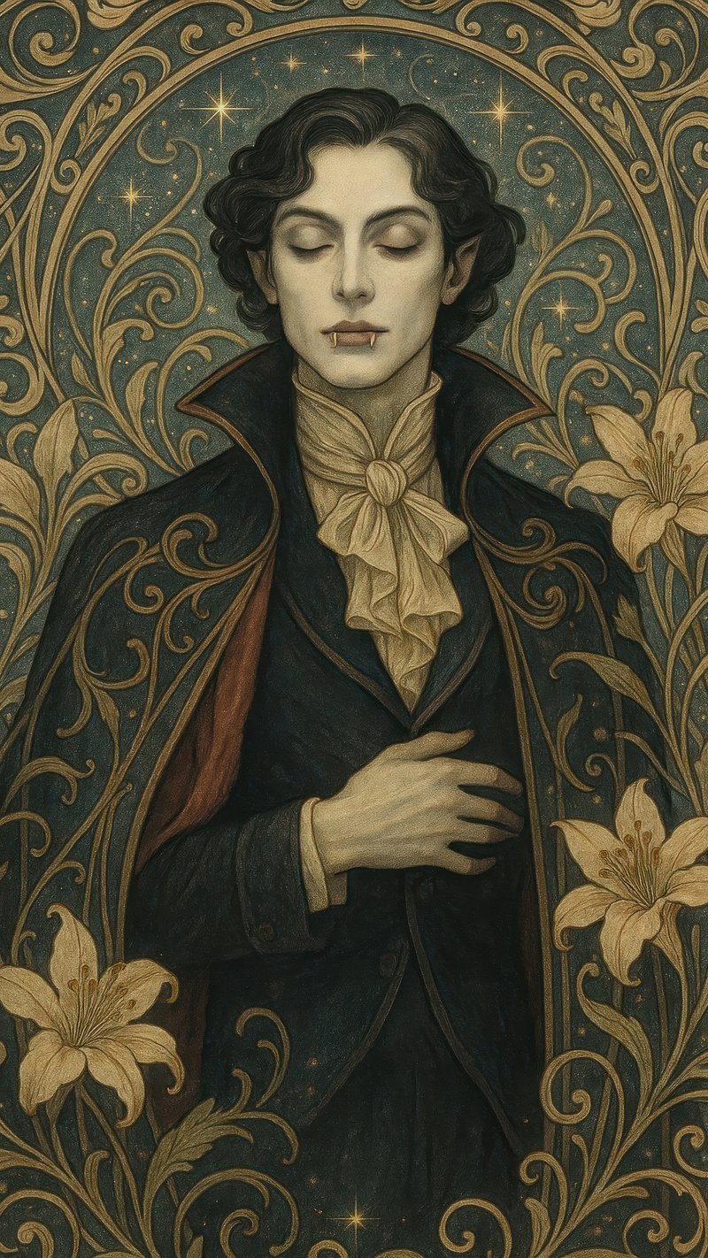 Elegant vampire art wallpaper