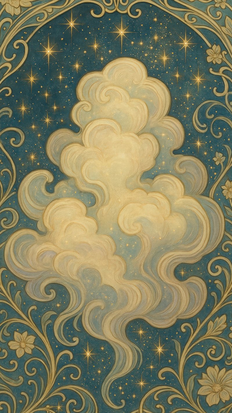 Dreamy celestial cloud art