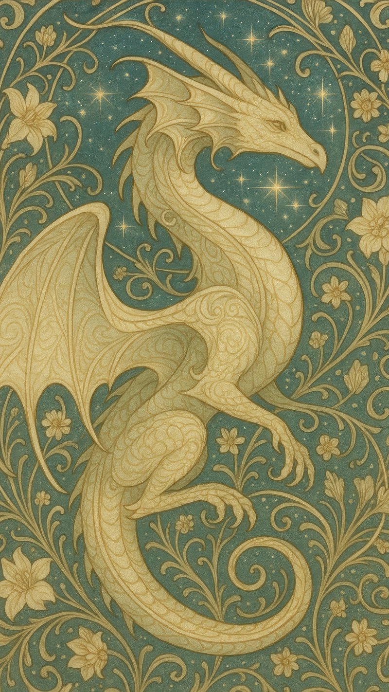 Elegant mythical dragon design