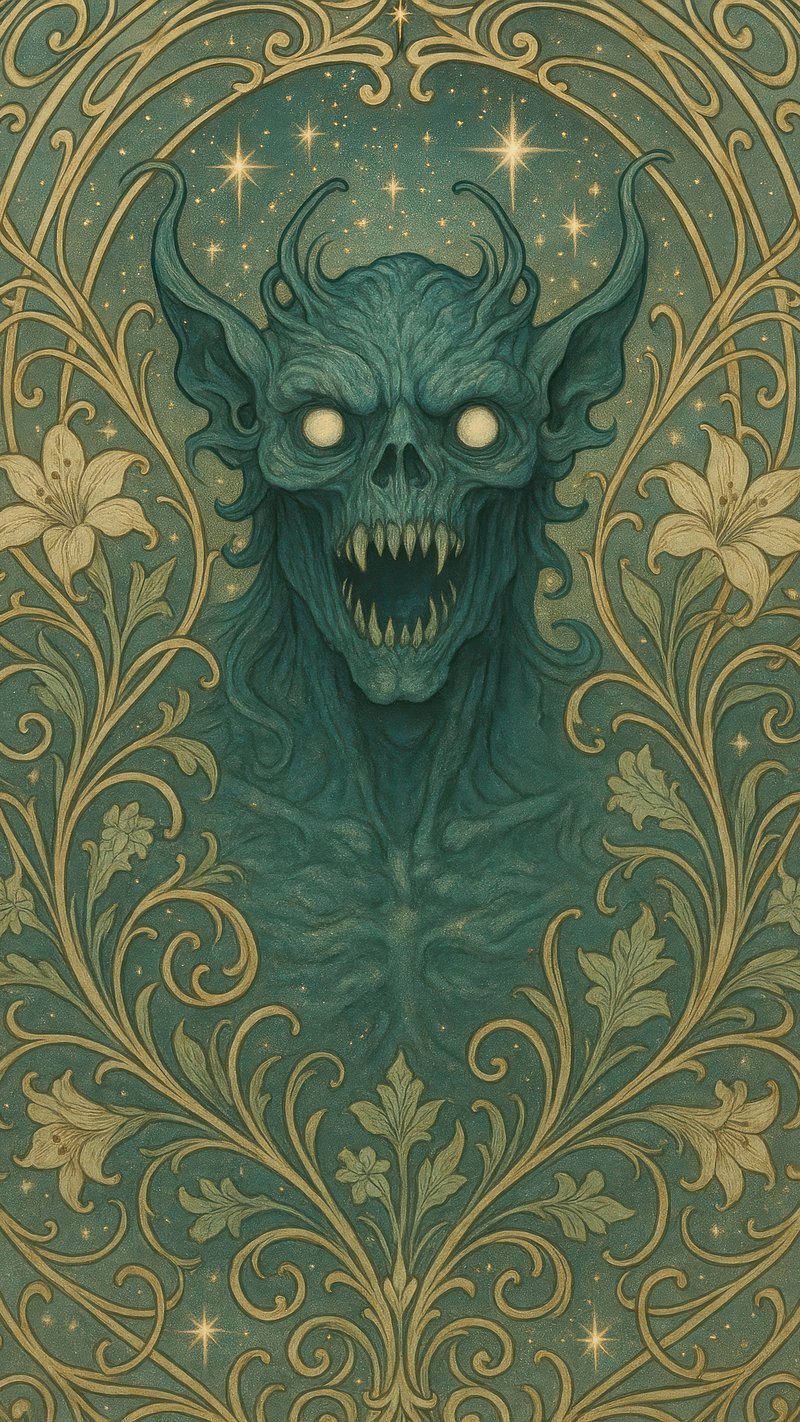 Mystical creature amidst floral elegance.