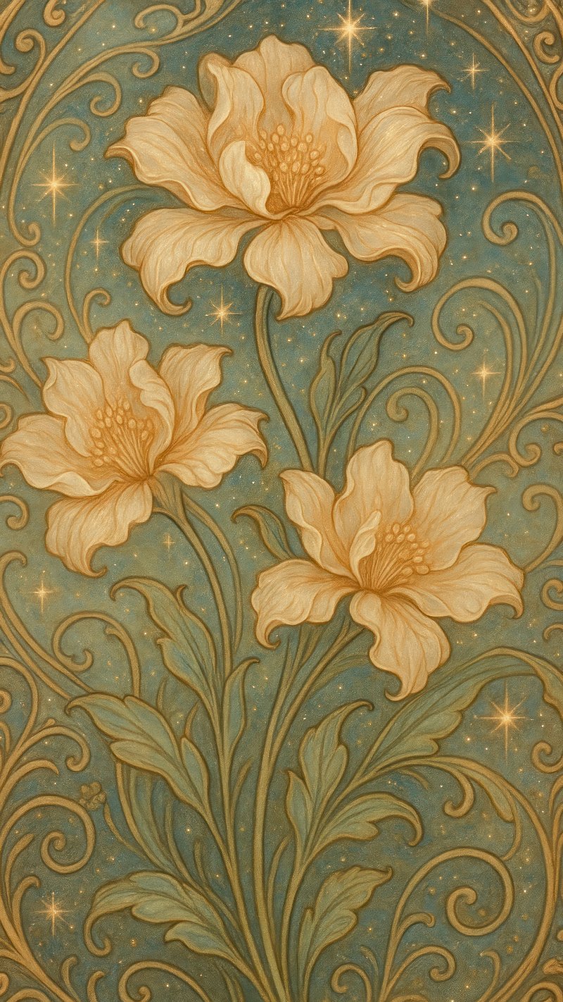Elegant floral vintage wallpaper