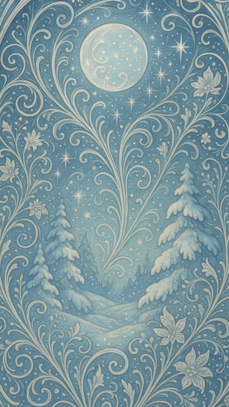 Enchanting winter night scene