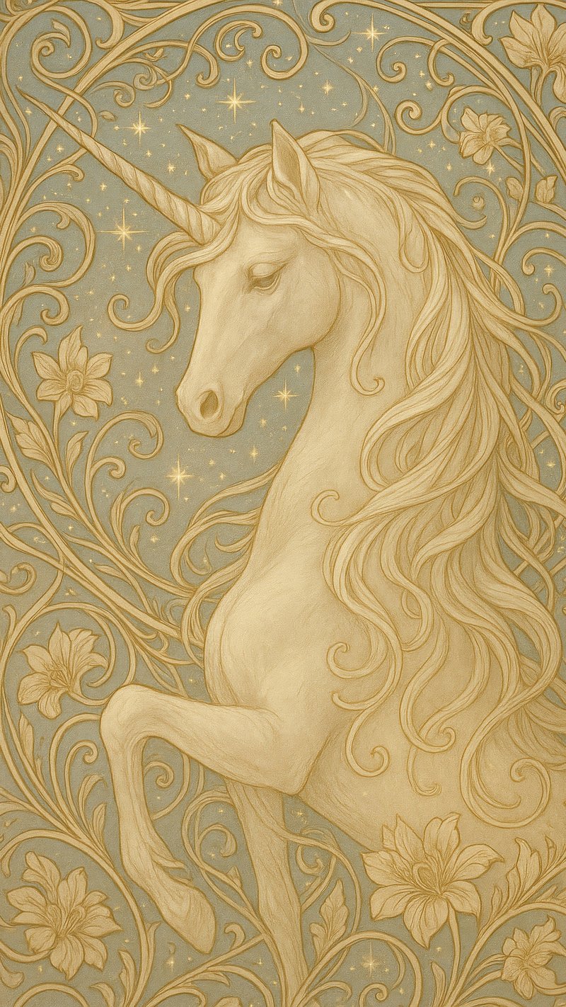 Majestic unicorn fantasy art