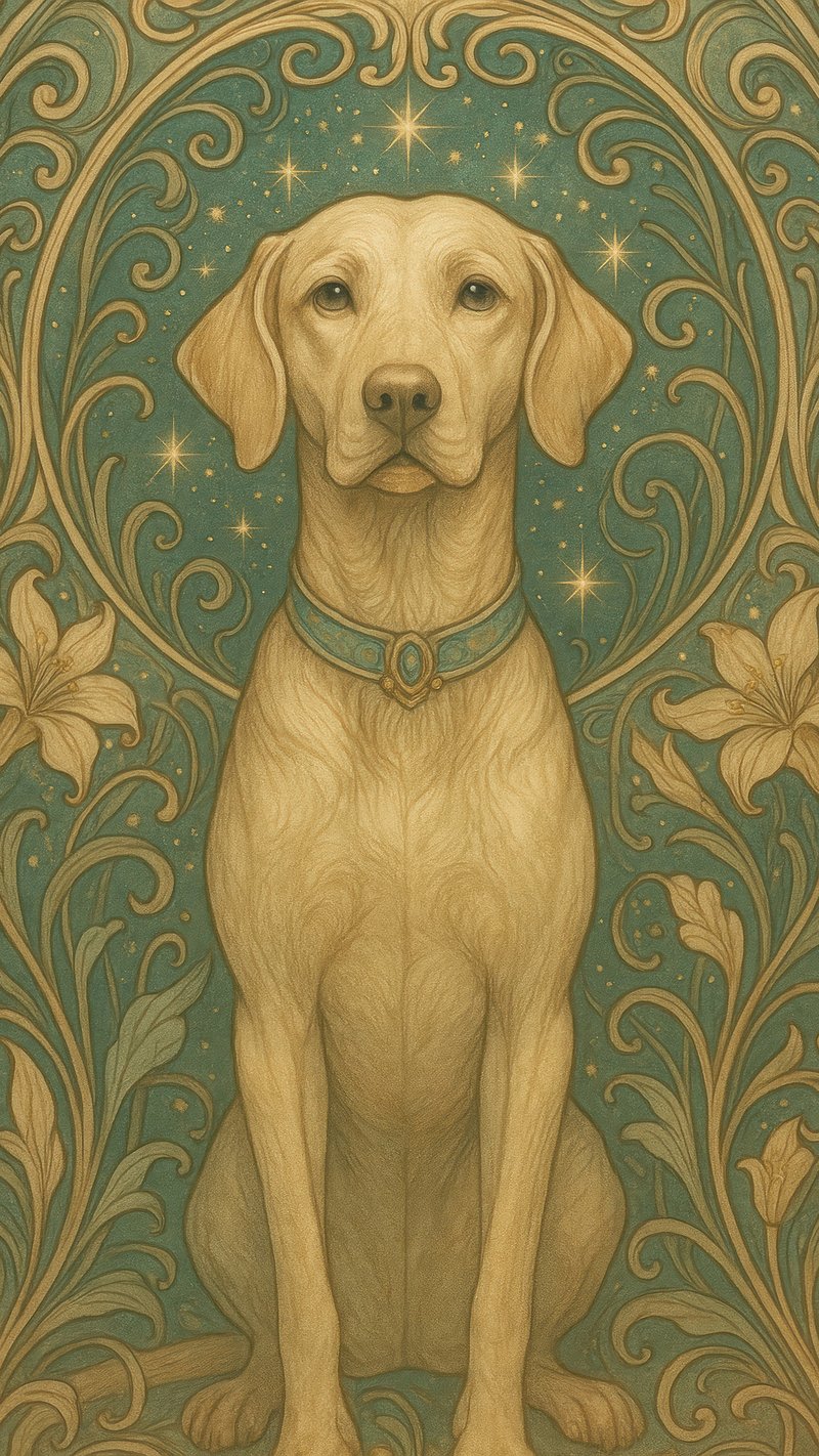 Elegant dog mystical art