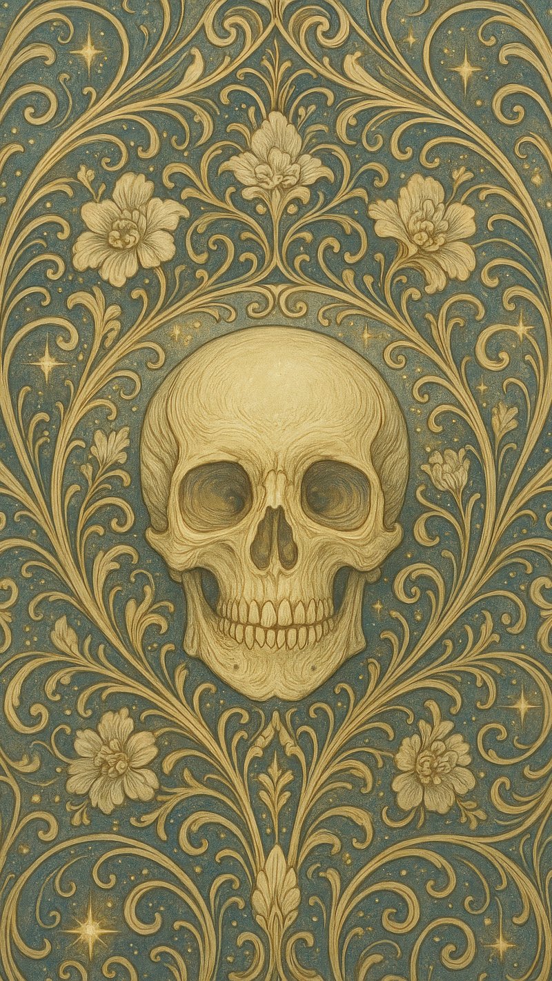Elegant skull floral pattern