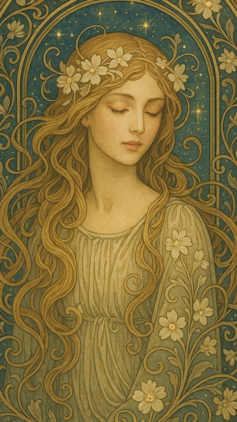 Ethereal floral goddess art