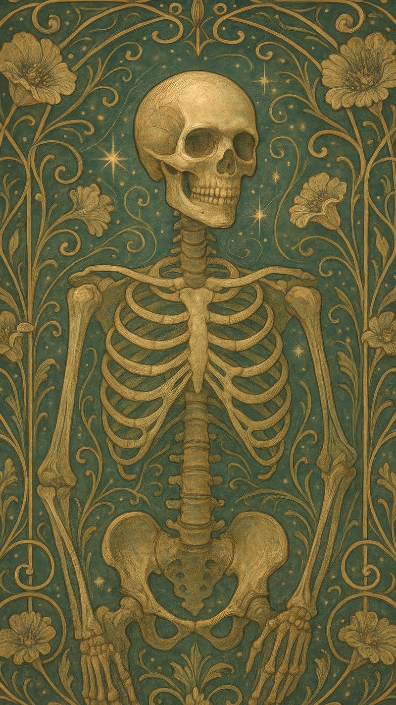 Vintage skeleton floral design.