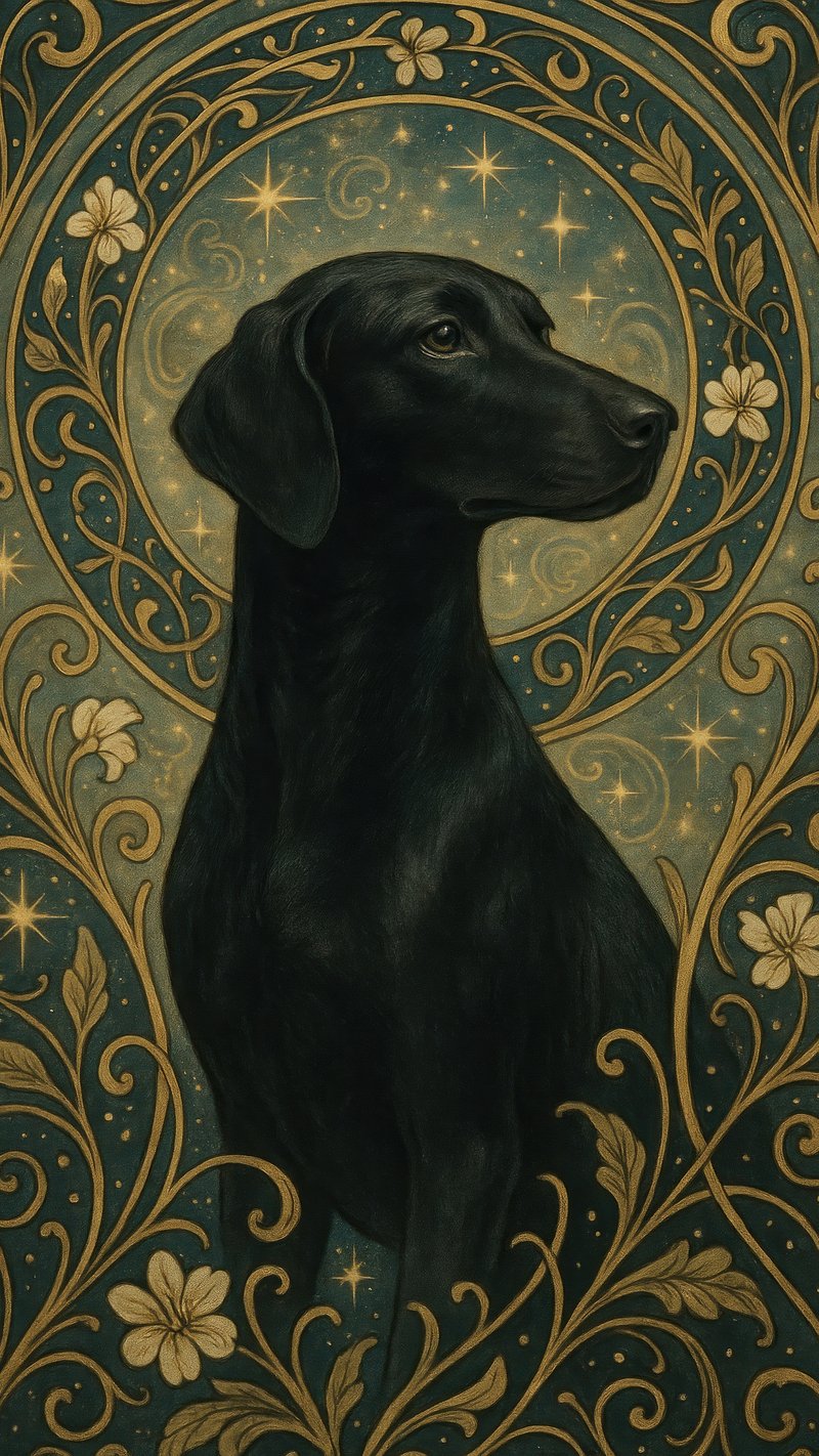 Elegant dog celestial design