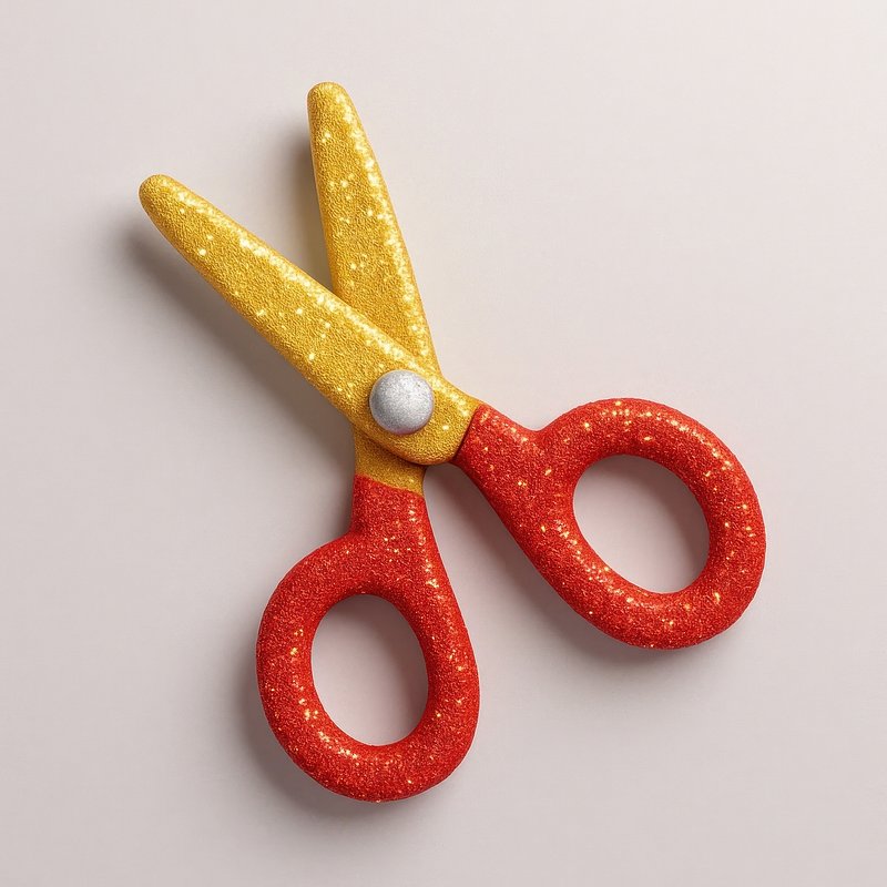 Colorful glittery children's scissors