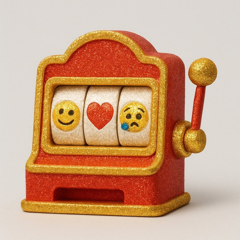 Emotional slot machine illustration