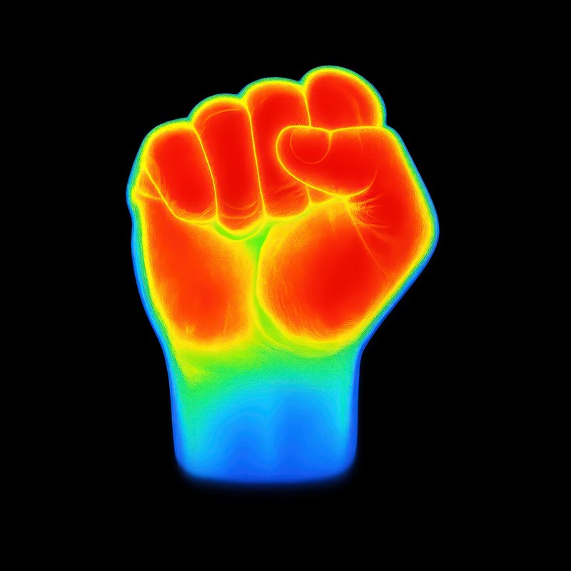 Vibrant thermal fist symbol