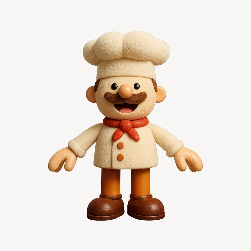 Charming cartoon chef illustration